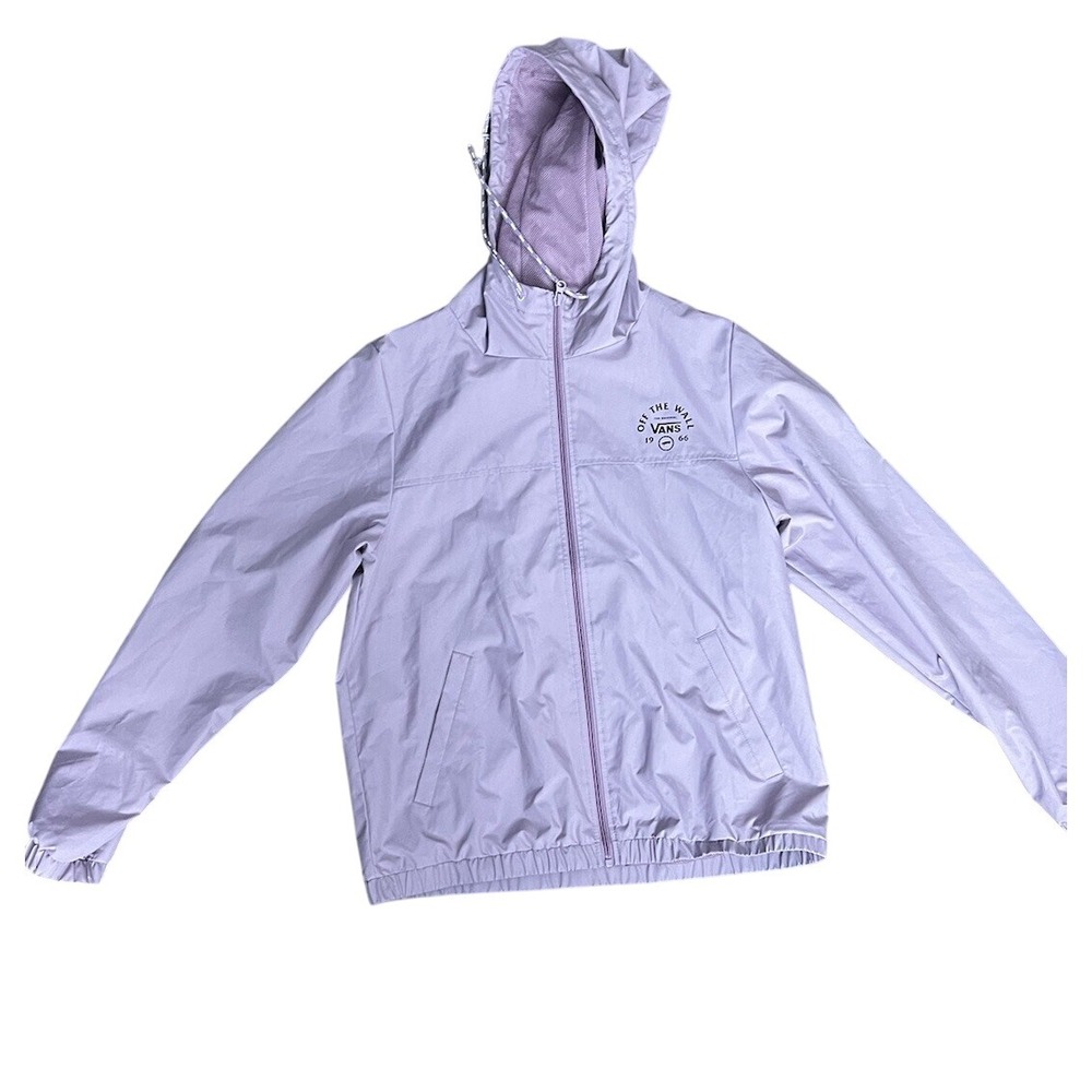 Vans Off The Wall Windbreaker Jacket Lilac Purple Hooded Lightweight XL‎